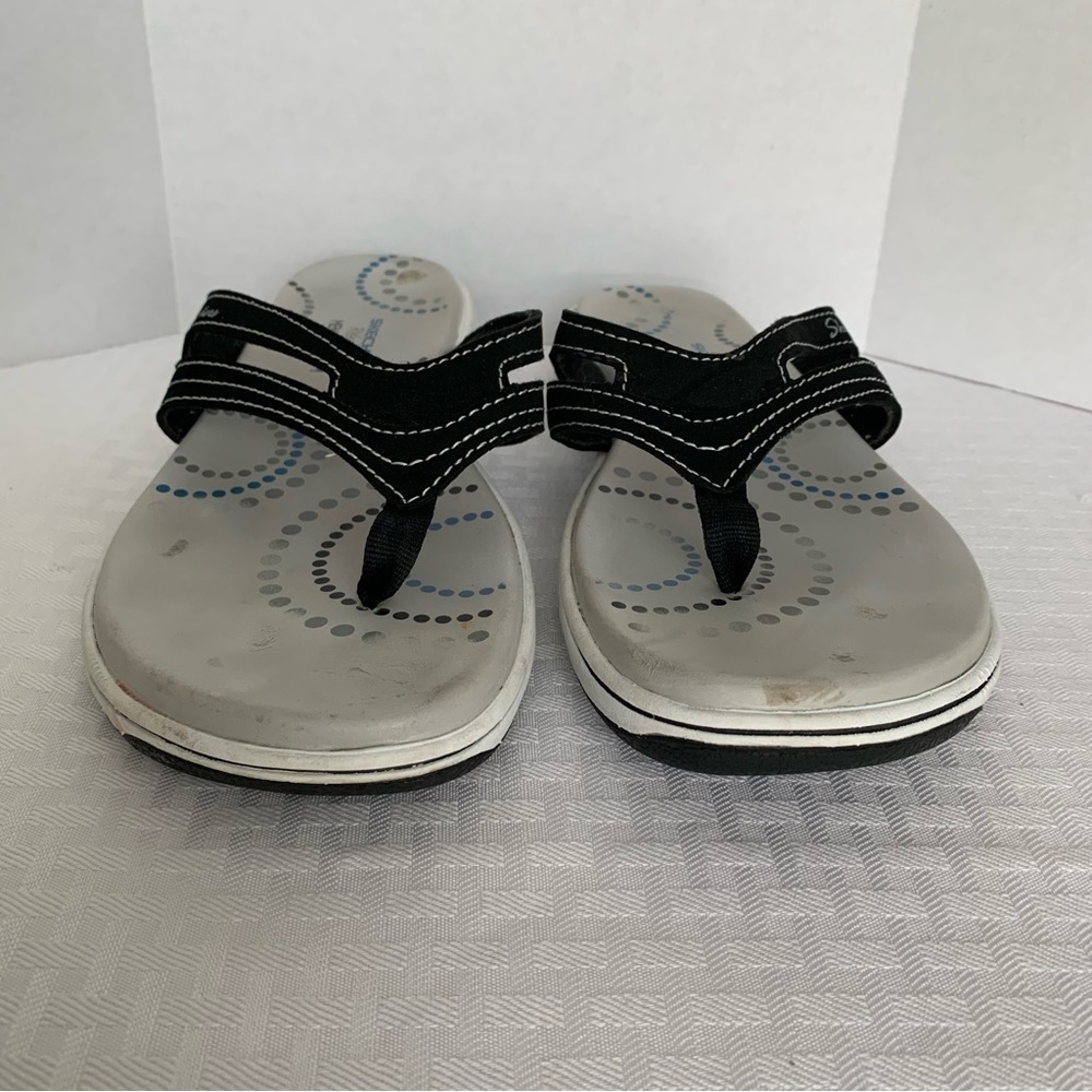 Skechers Relaxed Fit Memory Foam Sandals Womens 10 Black Slip On Comfort Summer - Picture 4 of 11